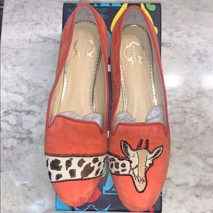 C Wonder orange slip on loafers